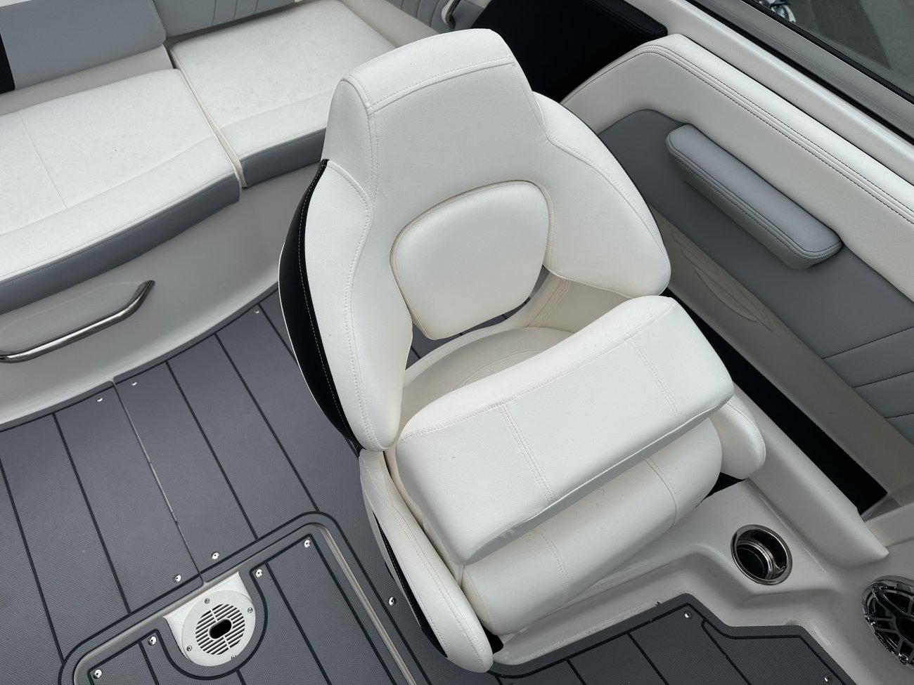 A bow rider is a boat with an open bow area where there are extra seats in front of the windshield.  Bow riders are typically between 17' and 30'long. They are well suited for many recreational water sports such as tubing, water skiing, and swimming.