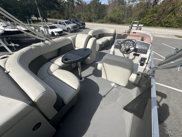 A pontoon boat is constructed from closed cylinders that support a platform. They offer the best value in terms of capacity to price. As a result pontoons are typically purchased for pleasure boating rather than serious fishing.