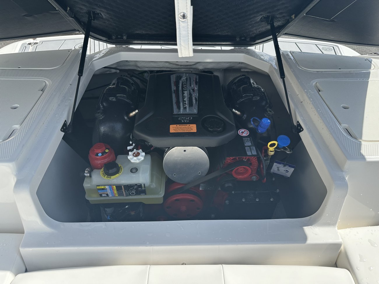 A single engine stern drive is sometimes called an Inboard/Outboard, reflecting its design. It is designed so that its engine is inside and enclosed by the boat, while the propulsion system (out drive) is outside of the boat and in the water.